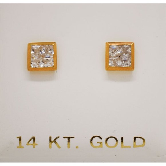 Created 1.42 Cts White Sapphire Stud Earrings 14k Rose Gold